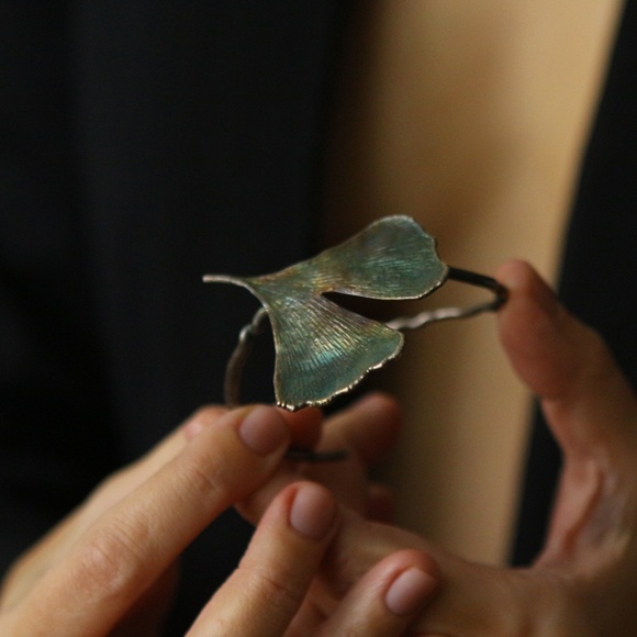Bracelet in silver ,Ginkgo - Picture 3 of 4
